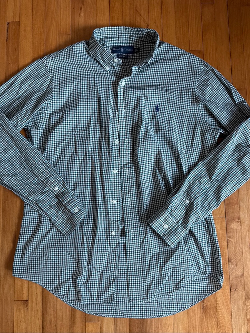 Polo by Ralph Lauren Blue and White Gingham Button-Down Shirt - Men's